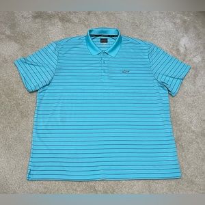 Greg Norman - Teal Striped Golf Shirt - Size: 3XL